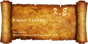 Kapsa Etelka névjegykártya