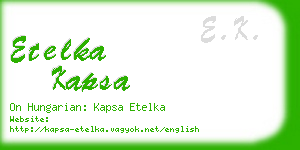 etelka kapsa business card